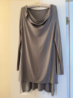 Soft Surroundings Gray Cowl Neck Long Sleeve Tunic